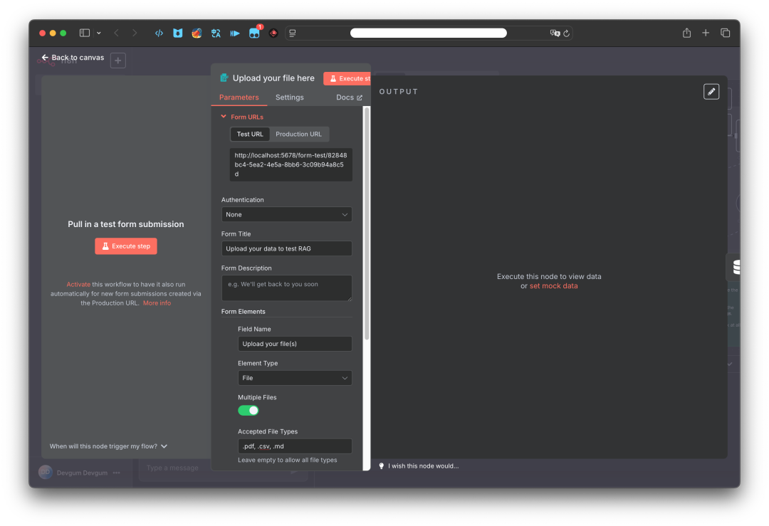 图中的是表单节点的配置信息