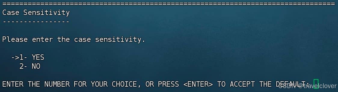 设置大小写敏感