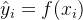 \hat{y}_i = f(x_i)