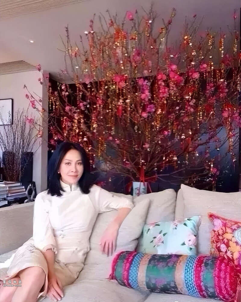 刘嘉玲 刘嘉玲新年豪宅晒巨型桃花原来与张国荣有关?(组图)